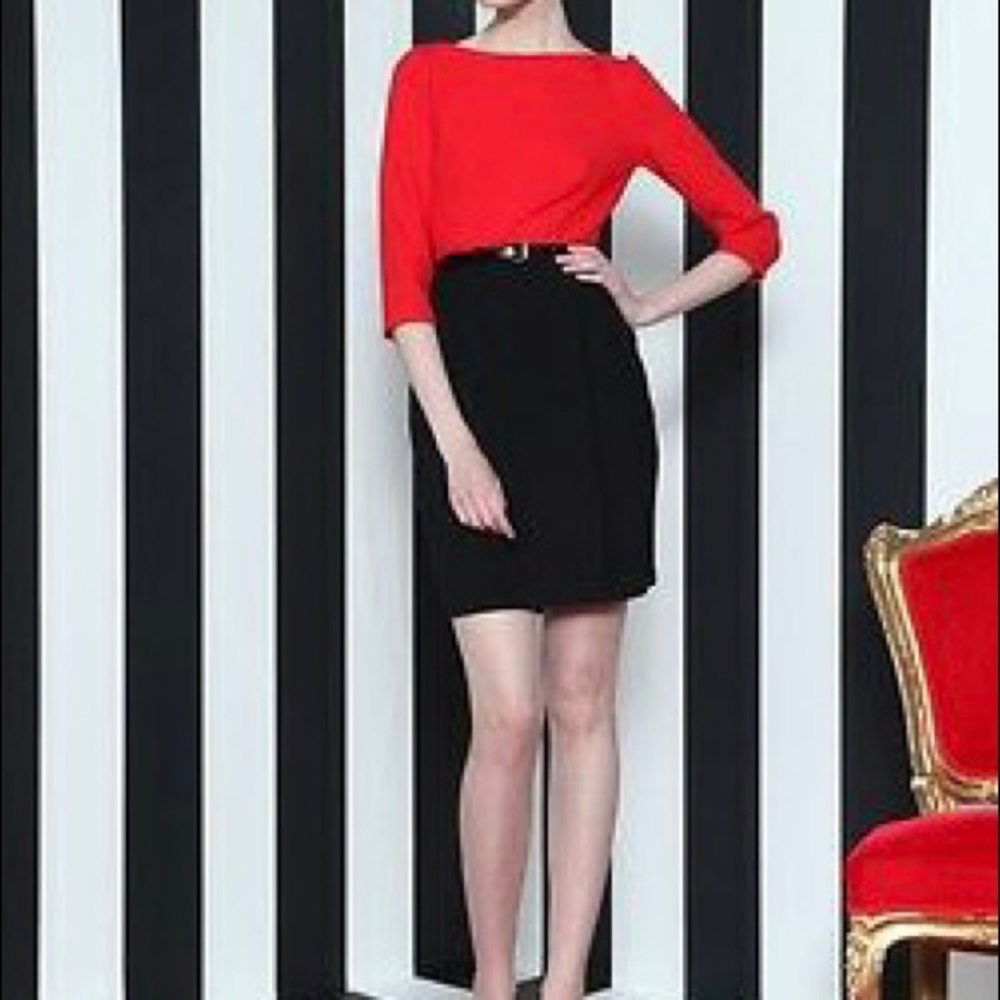 Alice + Olivia Women’s Red Black Dress Size 2.